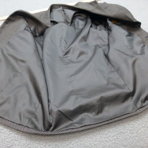 Baracuta Suit Jacket Mens 42R Brown Black Single Breasted Blazer Notch Lapel - Picture 4 of 14